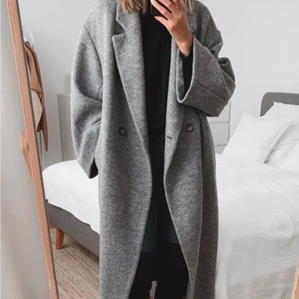 Chic Gray Oversized Coat